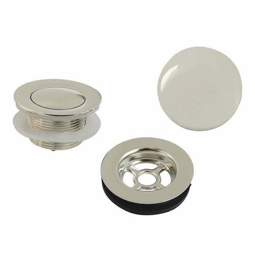 Kingston Brass VTDETRIM6 Trimscape Polished Nickel Toe Touch Tub Drain Trim Kit with Overflow