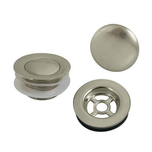 Kingston Brass VTDETRIM8 Trimscape Brushed Nickel Toe Touch Tub Drain Trim Kit with Overflow