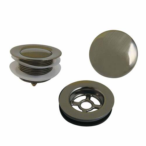 Kingston Brass VTDETRIMAN Trimscape Antique Nickel Toe Touch Tub Drain Trim Kit with Overflow