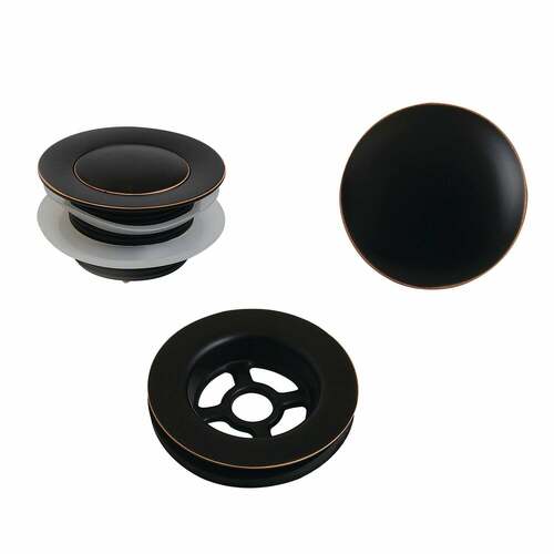 Kingston Brass VTDETRIMNB Trimscape Naples Bronze Toe Touch Tub Drain Trim Kit with Overflow