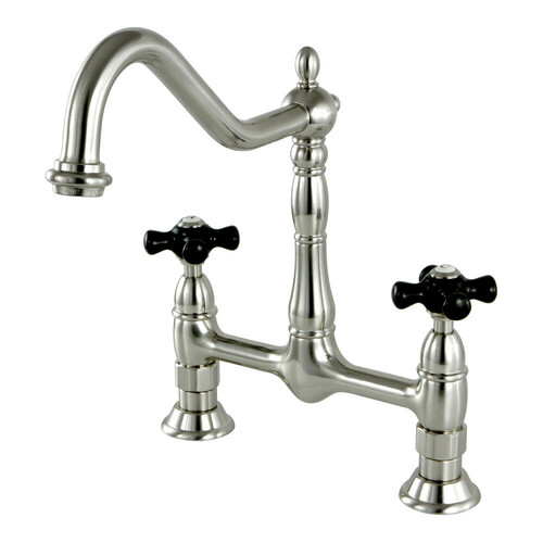 Kingston Brass KS1178PKX Duchess Brushed Nickel Bridge Kitchen Faucet