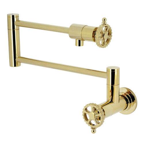 Kingston Brass KS4102CG Fuller Wall-Mount Pot Filler Faucet in Polished Brass