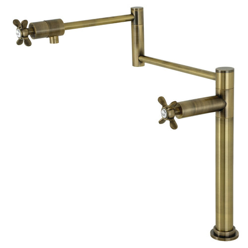 Kingston Brass KS4703BEX Essex Antique Brass Deck Mount Pot Filler Faucet