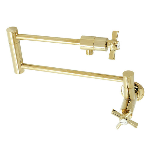 Kingston Brass KS4102ZX Millennium Wall-Mount Pot Filler Faucet, Polished Brass