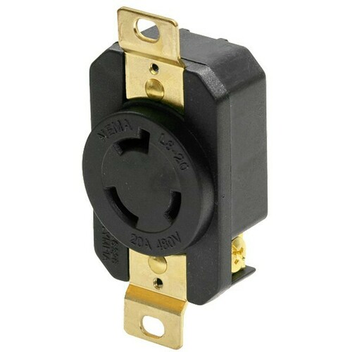 Morris 20455 Twist Lock Wall Mount Receptacles for Equipment Power Applications
