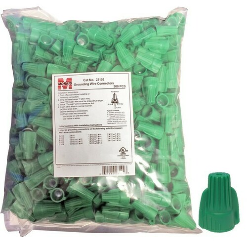 Morris 23192 Color Coded Winged Ground Connectors for Non-Metallic Cable
