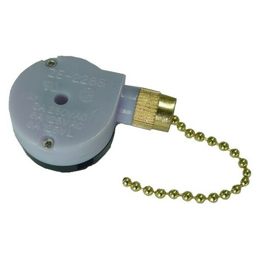 Morris 70045 Ceiling Pull Chain Switch for Lights or Fans