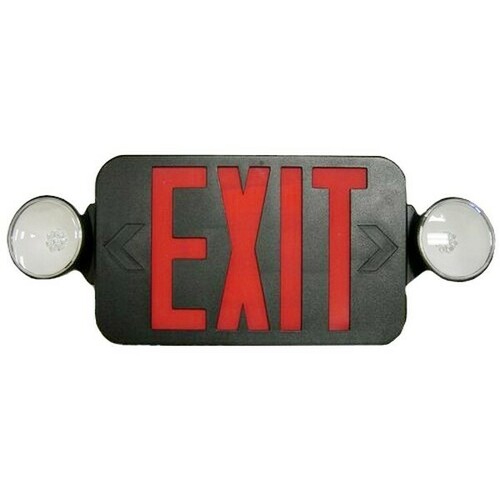 Morris 73041 LED Energy Saving Exit Sign Emergency Lighting Unit Combo