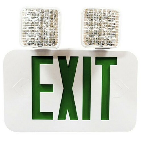 Morris 73472 LED Exit Sign Emergency Light Unit with Rotatable Lamp Heads
