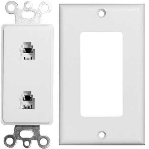 Morris 80171 Decorator Wall Phone Jack - Durable Two-Piece Design