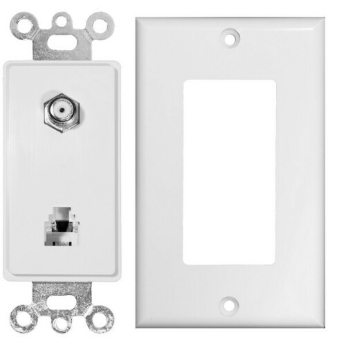 Morris 80181 2-Piece Phone/Cable Jack for Home or Office