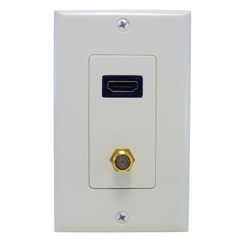 Morris 80448 HDMI F Connector Wall Plate for Home Entertainment Systems