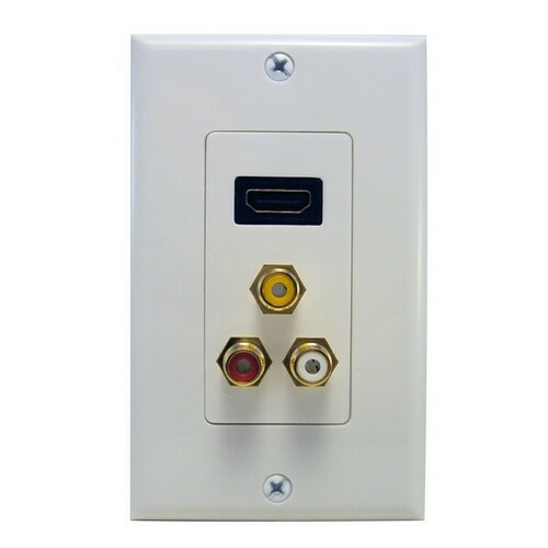 Morris 80452 HDMI RCA Wall Plate for Home Entertainment Systems