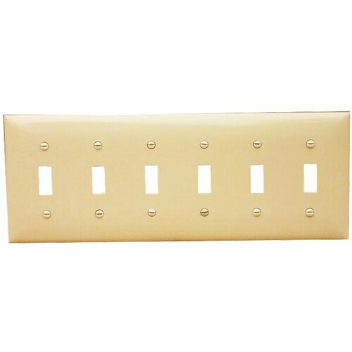 Morris 81060 Large 6 Gang Toggle Switch Wall Plate for Big Rooms