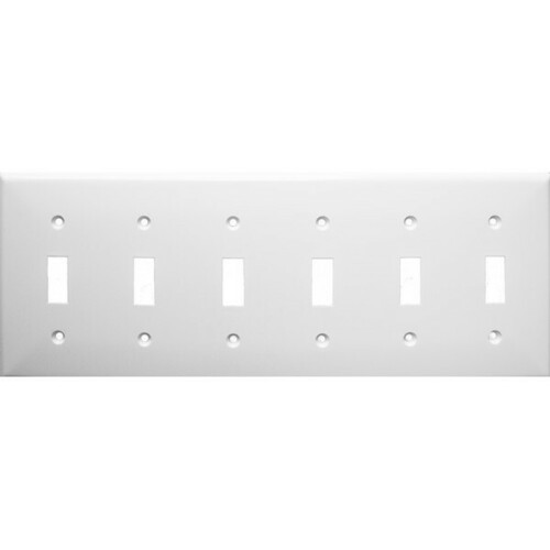 Morris 81061 Large 6 Gang Toggle Switch Wall Plate for Big Rooms