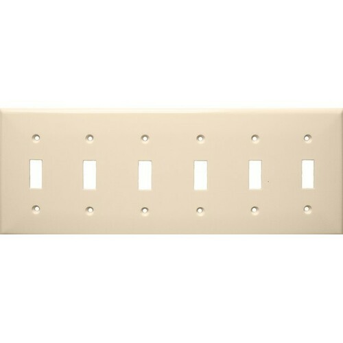 Morris 81063 Large 6 Gang Toggle Switch Wall Plate for Big Rooms