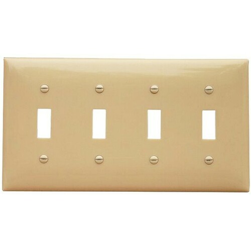 Morris 81758 4 Gang Abrasion Resistant Wall Plate for Midsize Toggle Switch