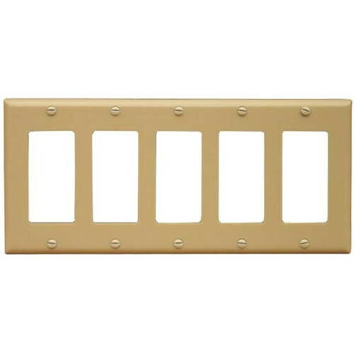 Morris 81780 Lexan 5 Gang Wall Plate for Midsize Decorative/GFCI
