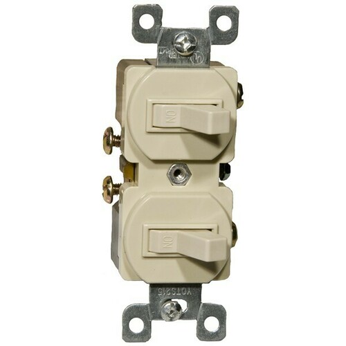 Morris 82090 Ivory 15A-120V Single Pole Double Toggle Switch - Corrosion Resistant