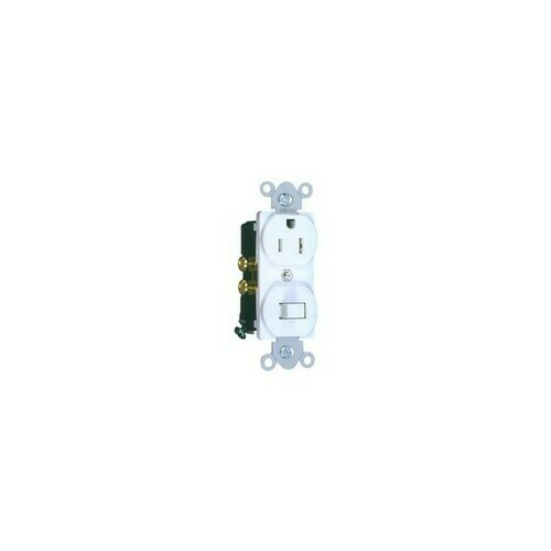 Morris 82175 Ivory 15A-120V Single Pole Toggle Switch Receptacle, Flush Mount