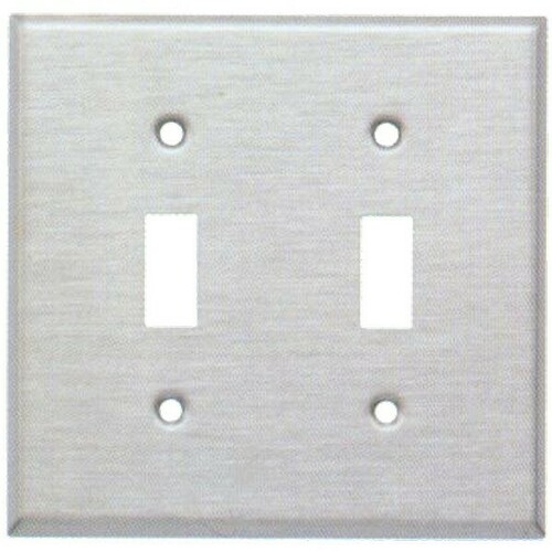 Morris 83020 430 Stainless Steel 2 Gang Toggle Switch Wall Plates