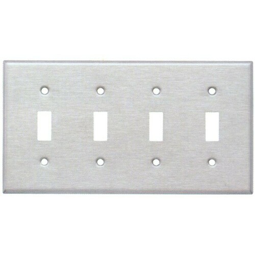 Morris 83040 430 Stainless Steel 4 Gang Toggle Switch Wall Plates
