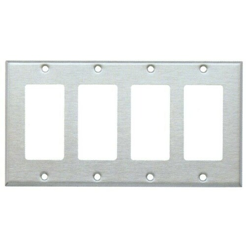 Morris 83140 430 Stainless Steel 4 Gang Decorative/GFCI Wall Plates