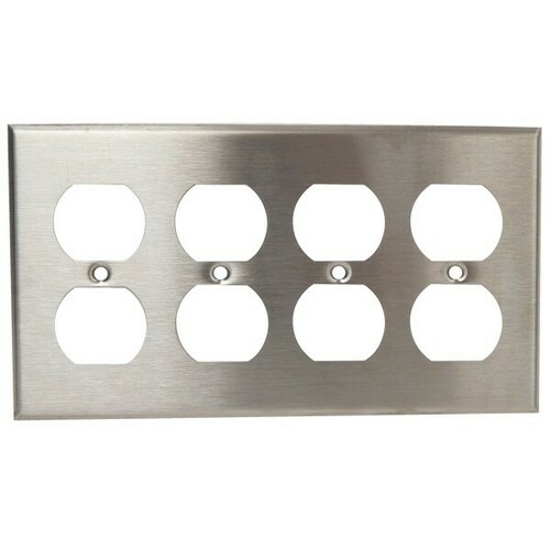 Morris 83240 4 Gang Duplex Receptacle Wall Plate for Rough Environments