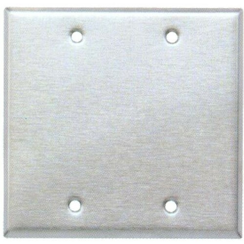 Morris 83320 430 Stainless Steel 2 Gang Blank Wall Plates