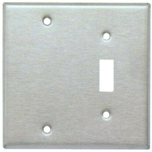 Morris 83410 430 Stainless Steel Wall Plate 2 Gang 1 Toggle 1 Blank - Easy to Clean