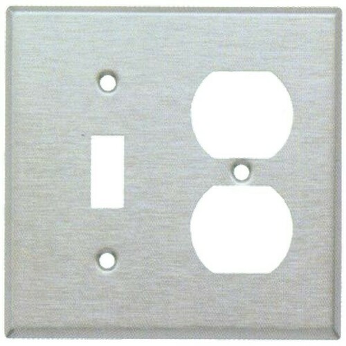 Morris 83420 430 Stainless Steel Wall Plates 2 Gang 1 Duplex 1 Toggle