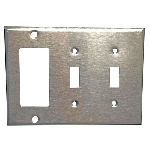 Morris 83580 Modern 430 Stainless Steel Wall Plates 3 Gang 2 Toggle 1 GFCI