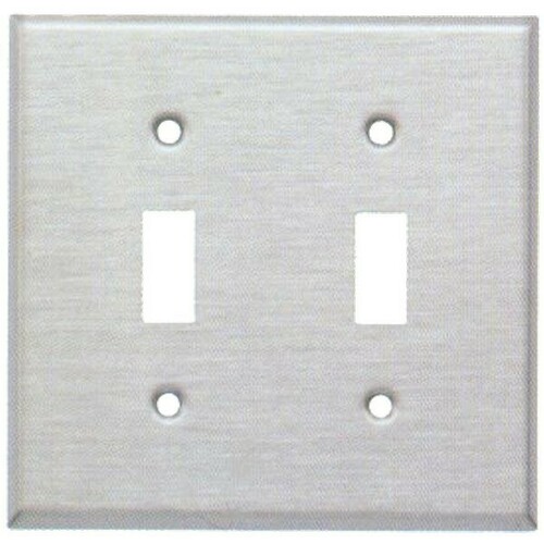 Morris 83812 304 Stainless Steel 2 Gang Toggle Switch Wall Plate for Commercial/Residential