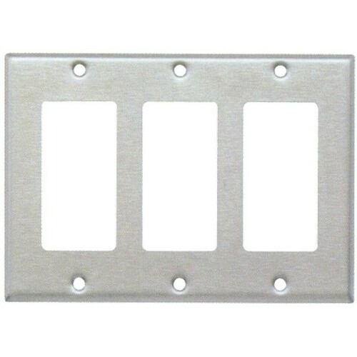 Morris 83823 304 Stainless Steel 3 Gang Wall Plates for Commercial Residential Use