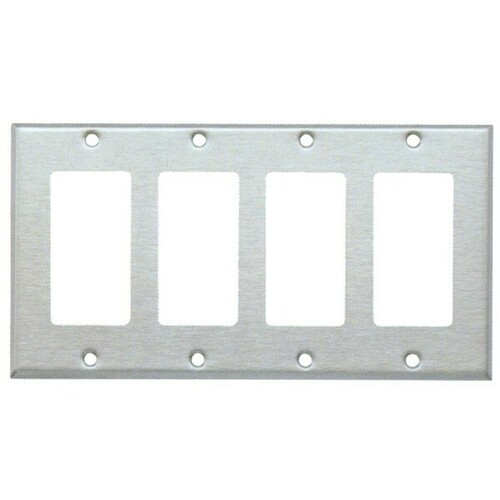 Morris 83824 304 Stainless Steel 4 Gang Decorative/GFCI Wall Plates