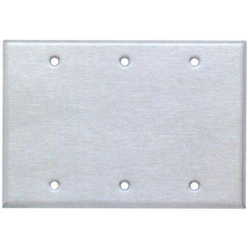 Morris 83843 304 Stainless Steel 3 Gang Blank Wall Plate for Commercial/Residential Use
