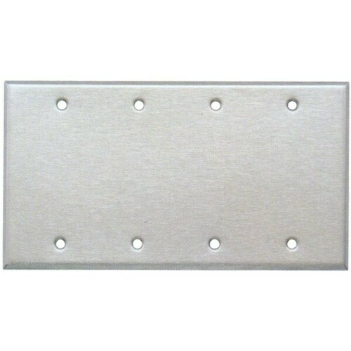 Morris 83844 304 Stainless Steel 4 Gang Blank Wall Plate for Commercial/Residential Use