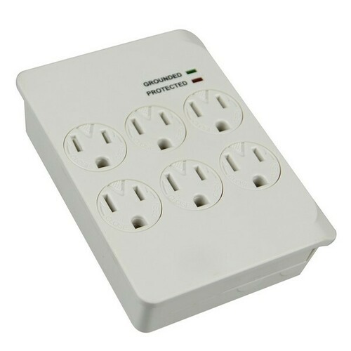 Morris 89010 Compact 6-Outlet Surge Protector for Home or Office