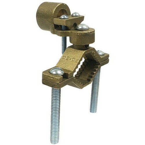 Morris 91701 Copper Ground Pipe Clamps with Serrated Collar and Conduit Hub Adaptor