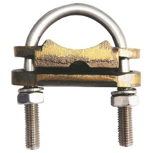 Morris 91744 U Bolt Copper Ground Clamp for One Ground Electrode Bonding