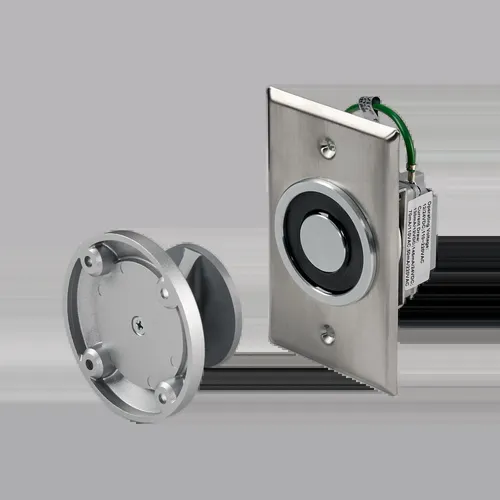 Pamex EMH-R970BL UL Recess Mount Magnetic Door Holder, Tri-Volt, Matte Black