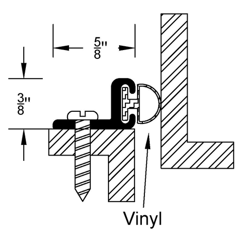 Reese 128CP Perimeter Seal, Clear Anodized Aluminum - Pile, 36