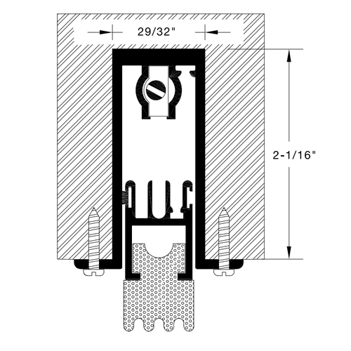 Reese 430A-36 Automatic Door Bottom, Mill Aluminum - Neoprene