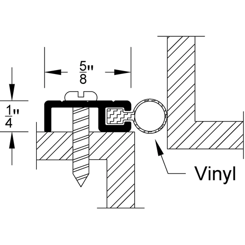 Reese DS75A Perimeter Seal, Mill Aluminum - Vinyl, 84