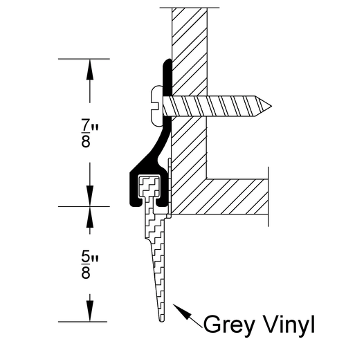 Reese M15A Door Sweep, Mill Aluminum - Vinyl, 36