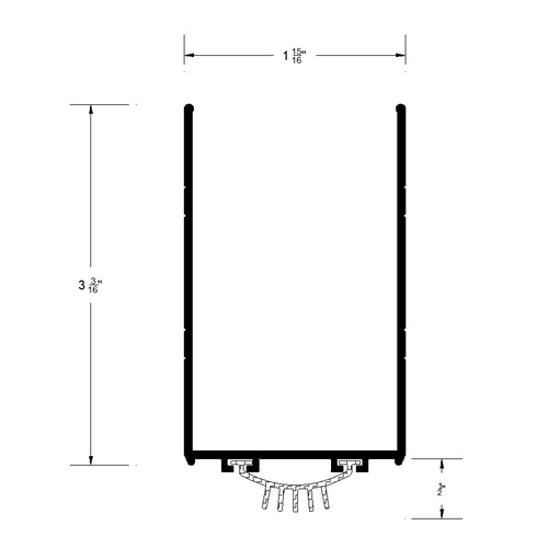 Reese DB600CF Door Shoe and Extender, Clear Anodized Aluminum - Fingered Vinyl, 84