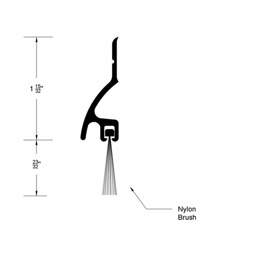 Reese 354A Door Sweep, Mill Aluminum - Nylon Brush, 36