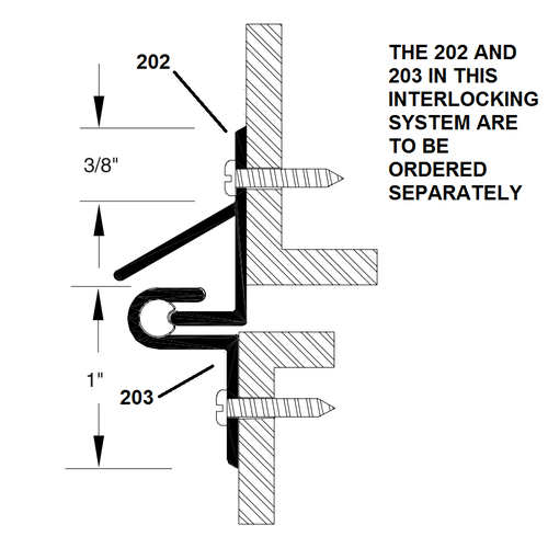 Reese 202C Interlock Weatherstrip, Clear Anodized Aluminum, 36