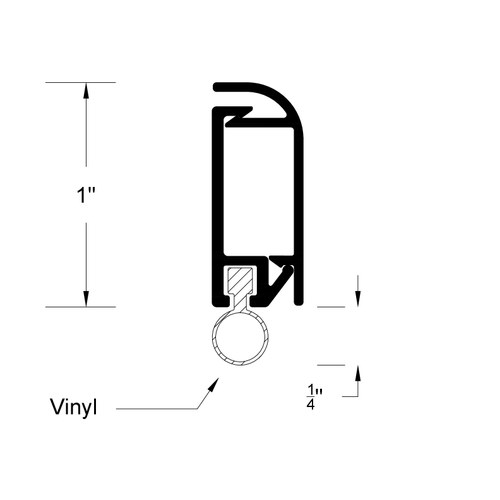 Reese 129CP Perimeter Seal, Clear Anodized Aluminum - Pile, 36