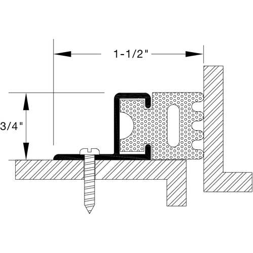 Reese 39C Perimeter Seal, Clear Anodized Aluminum - Neoprene, 36